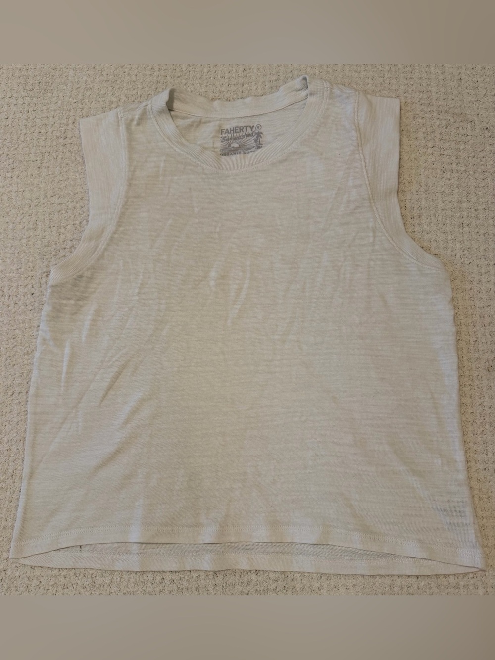 Faherty Women’s Sunwashed Organic Cotton Muscle Tank Top White SMALL